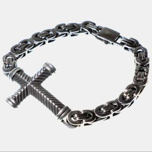 DELL ARTE BY JEAN CLAUDE Stainless Steel Cross Bracelet